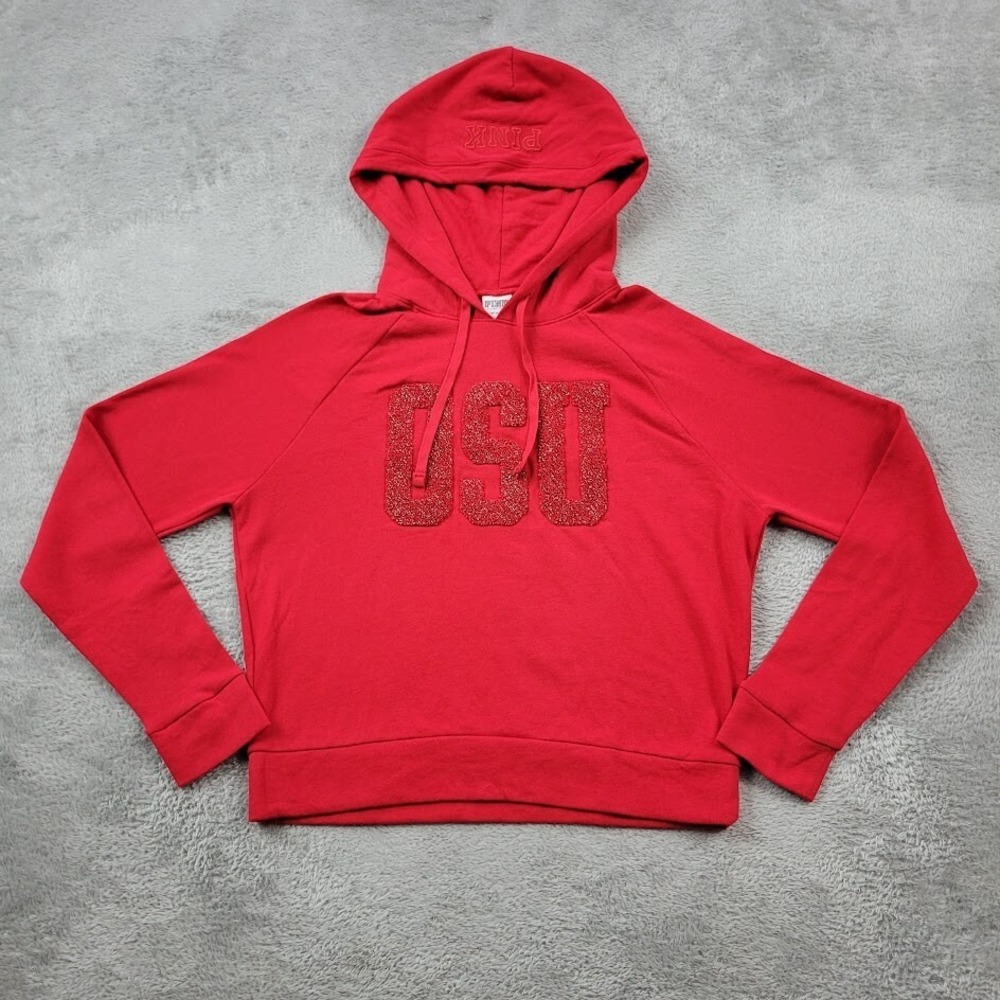 Victorias Secret PINK Collegiate Collection Hoodie Womens XS Red OSU